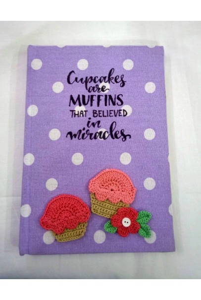 Diary with Crochet Embellished Cupcakes